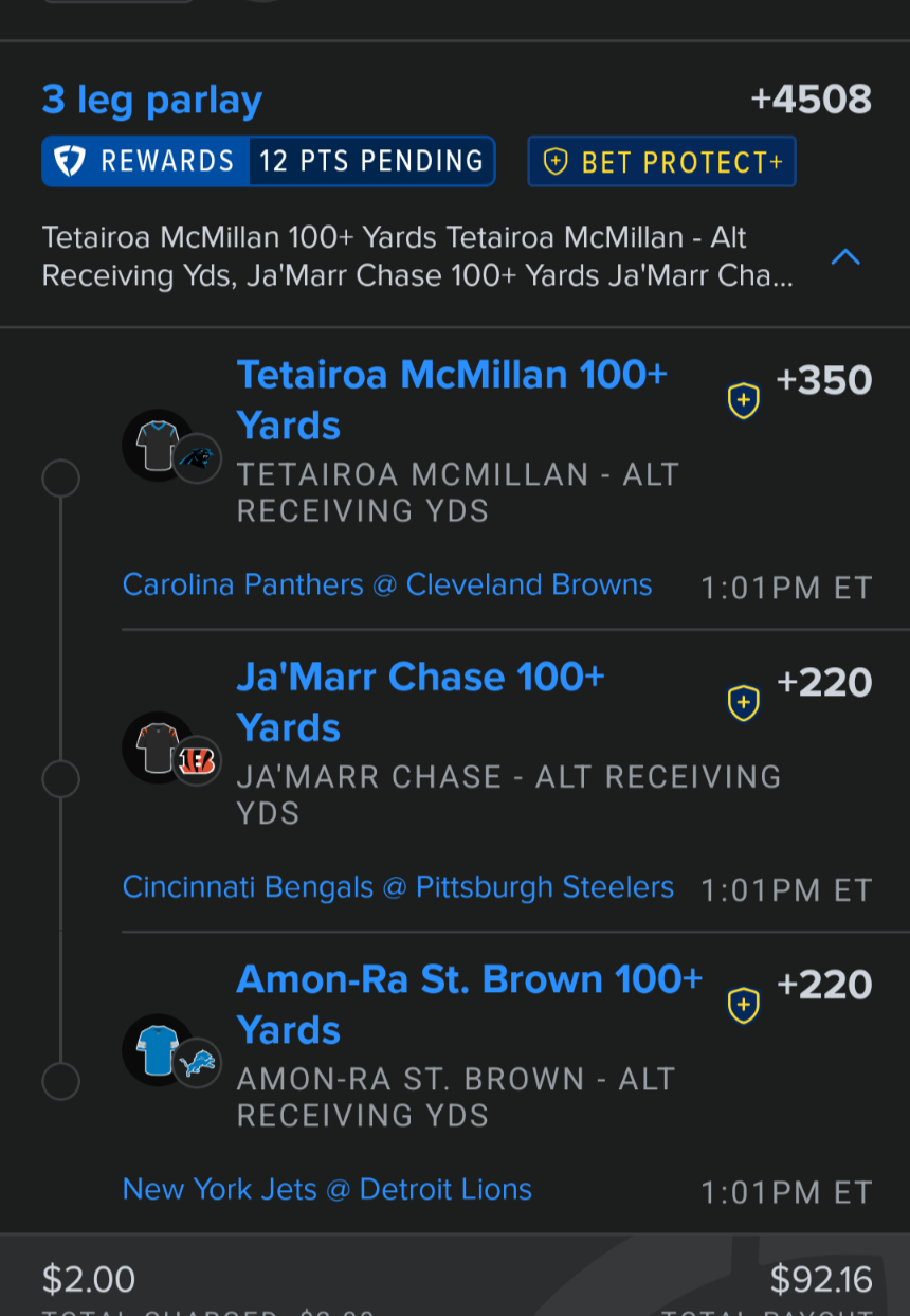 Early games over 100 yards. Come and get it