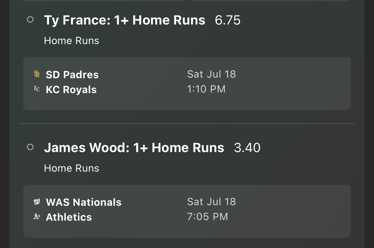 ⚾️+2195 France/Wood Turang got scratched from the lineup. Replacing him with Fra
