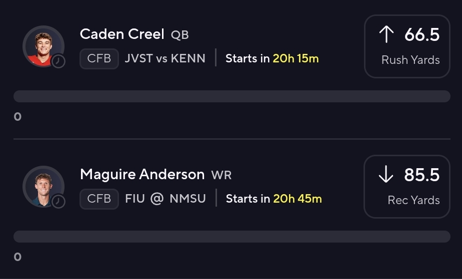 🏆FREE PICKS tomorrow 👇 🏈 Caden Creel OVER 66.5 Rush Yds (JVST vs KENN)🏆 🏈 Maguir