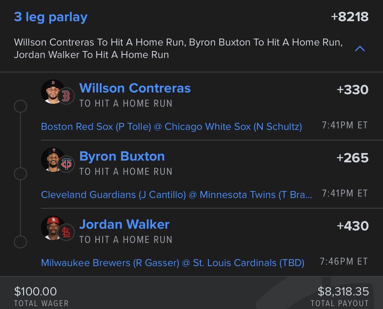 Made this parlay with data from the Venom analytics app!