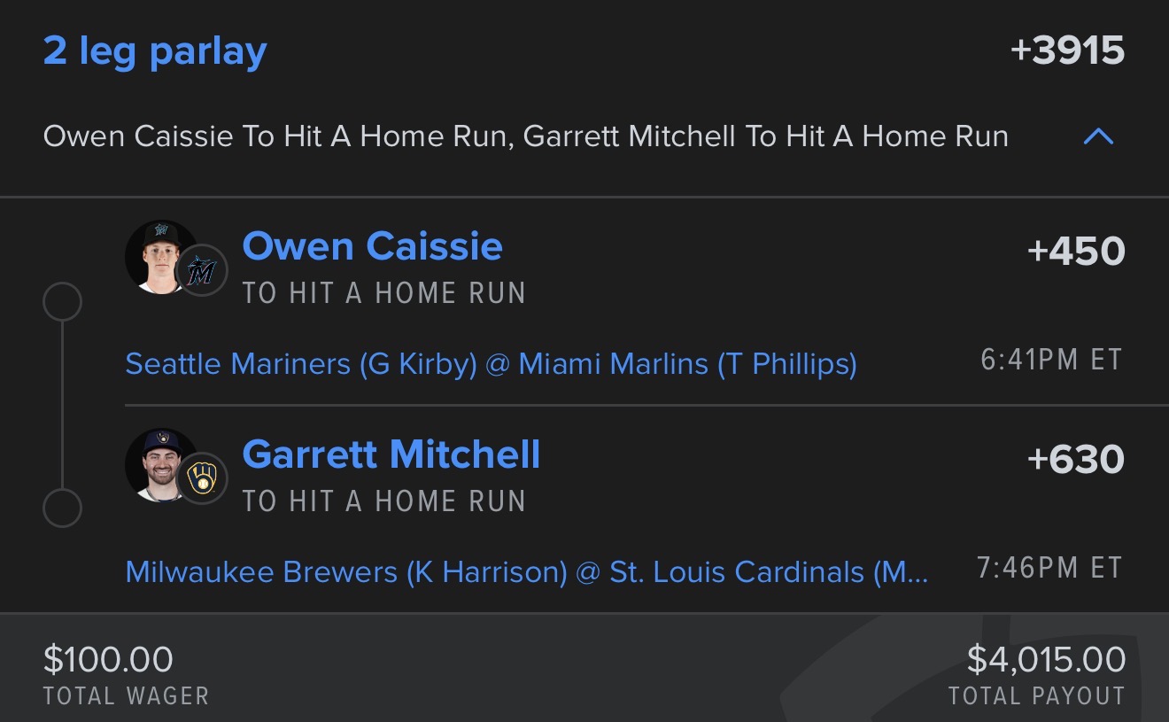 2 man parlay made using data from Venom Analytics!