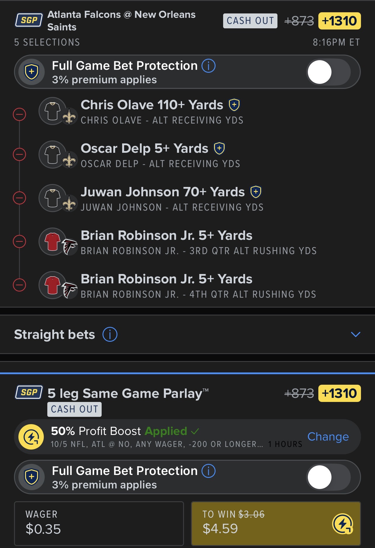 NFL MNF 🏈 Halftime SGP Boost (+1310) Can we go B2B? 👀🤞🏽