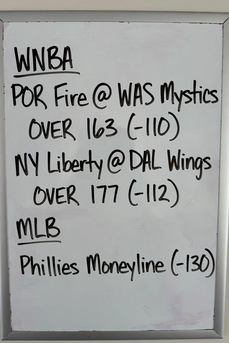 Free Picks - July 16 🔥 Here are today’s free plays: WNBA POR Fire @ WAS Mystics