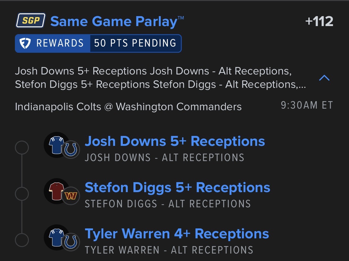 🏈 Alt Receptions Parlay No Allen and Pierce should concentrate passing game arou