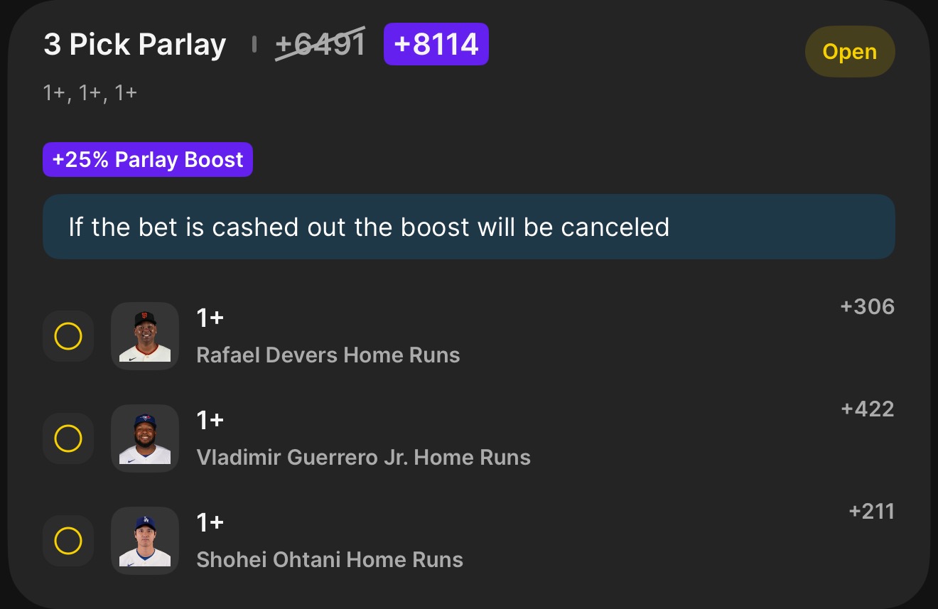 💣 MLB Home Run Lotto +8114 Get access to all home run bets data inside the Stack