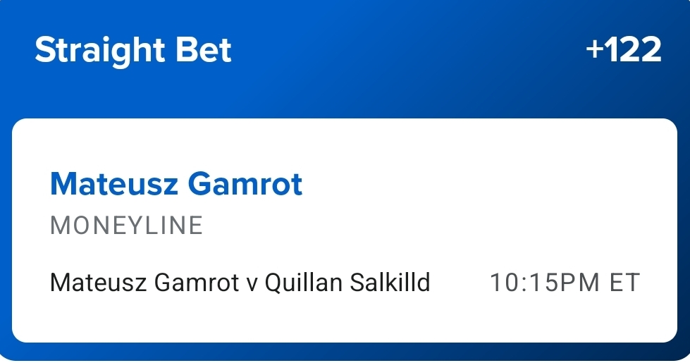 UFC FIGHT NIGHT Gamrot +122 (2u) Fanduel