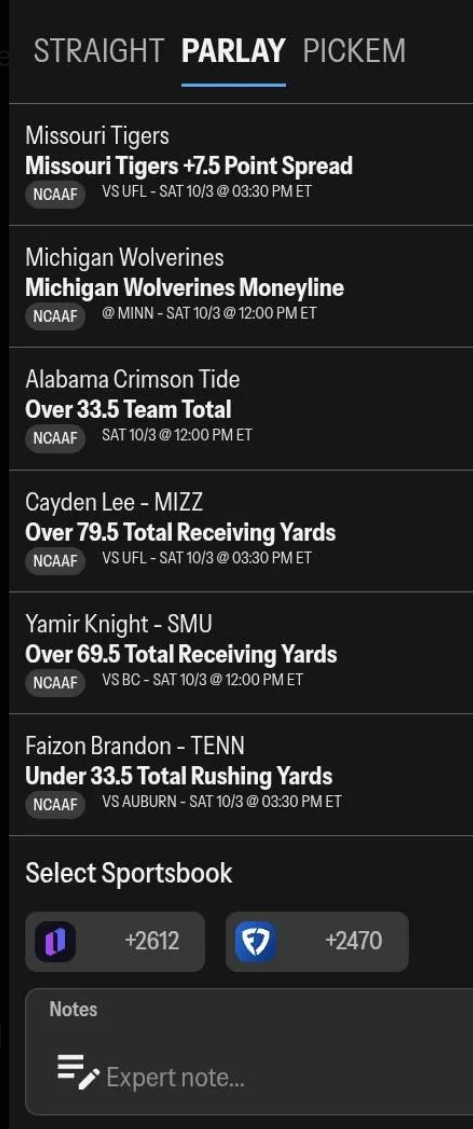 Collab Parlay with my friend Prop Professional! (Give him a follow if you haven'
