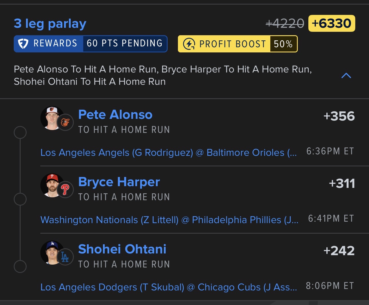 Dinger Tuesday ☄️ so let’s play some Likely the only homer slip I’ll play Feel f