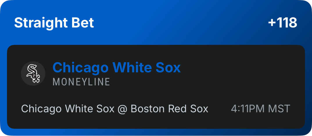 White Sox ML may be my favorite UnderDog. Sonny Gray(BOS) has allowed 4 ER to th