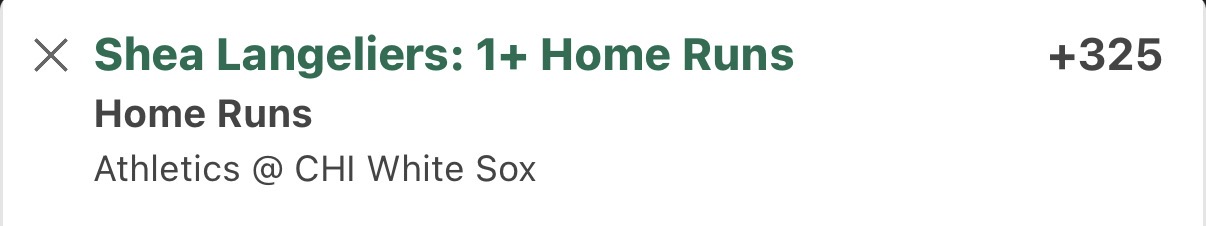 💣 Blessed Bomb 💣 Shea Langeliers, +325, .25u