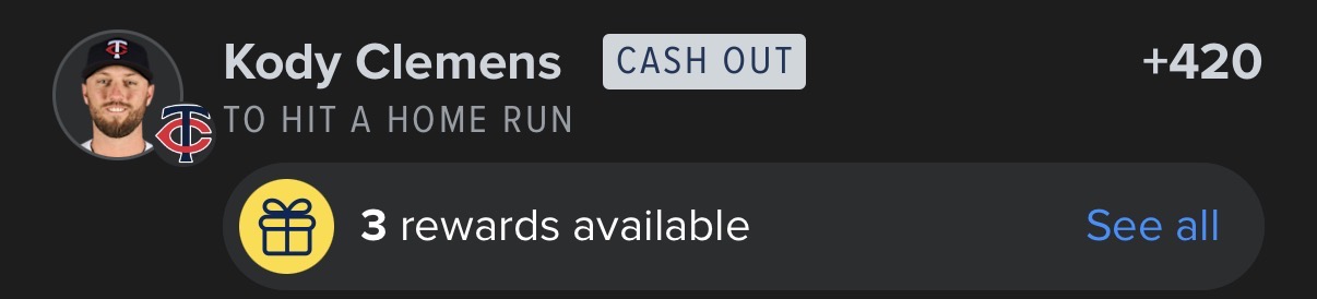 💣 Blessed Bomb 💣 Kody Clemens, +420, .25u