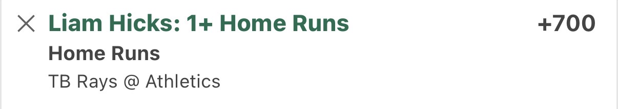 💣 Blessed Bomb 💣 Liam Hicks, +700, .25u Free dong of the day.
