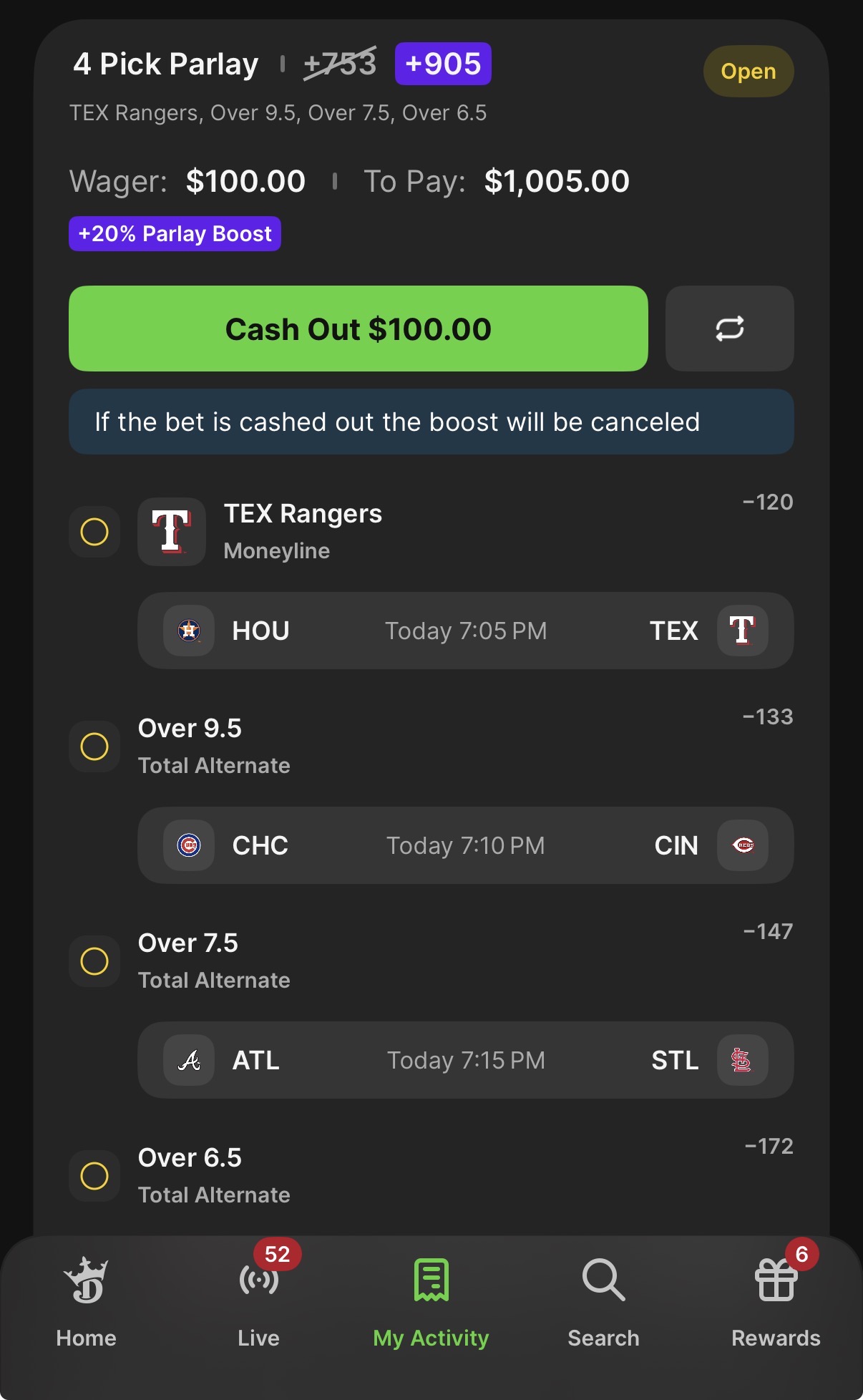 DraftKings MLB parlay boost . Let’s make it two in a row. - Philadelphia Phillie