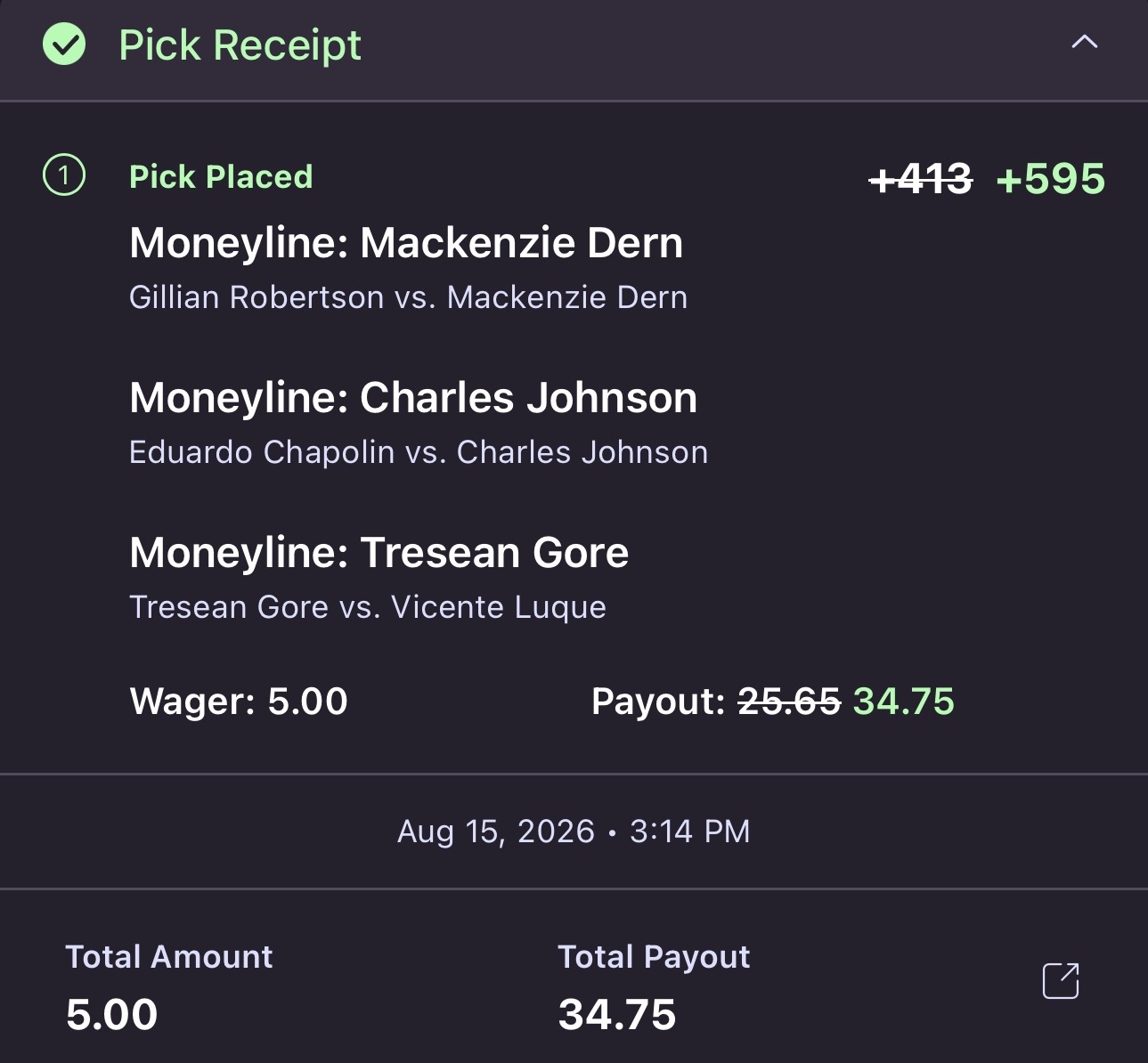 🥊UFC 330 Onyx Odds Parlay🥊 (+595) .5u Using the 44% MMA Boost!
