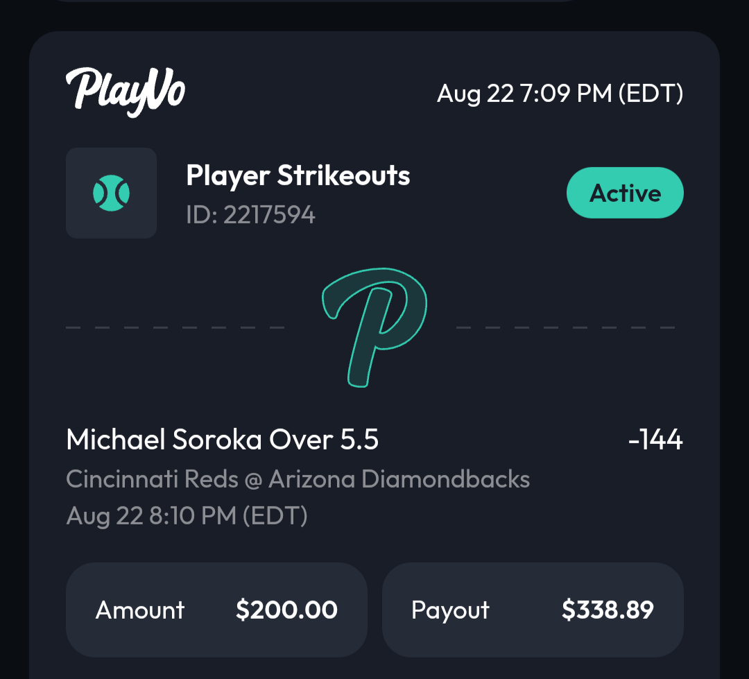 MLB PITCHING STRIKEOITS OVER 5.5 -144 M. SOROKA
