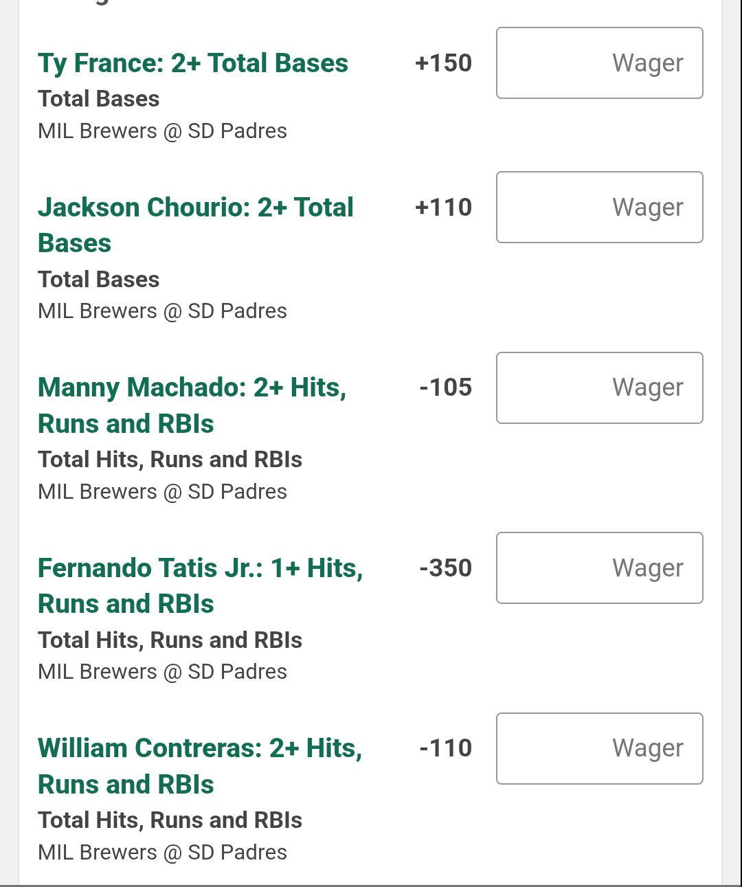 MILWAUKEE VS SAN DIEGO BATTER PROPS HITS RUNS AND RBIS 💥5 STRAIGHT PLAYS 💥5 PACK